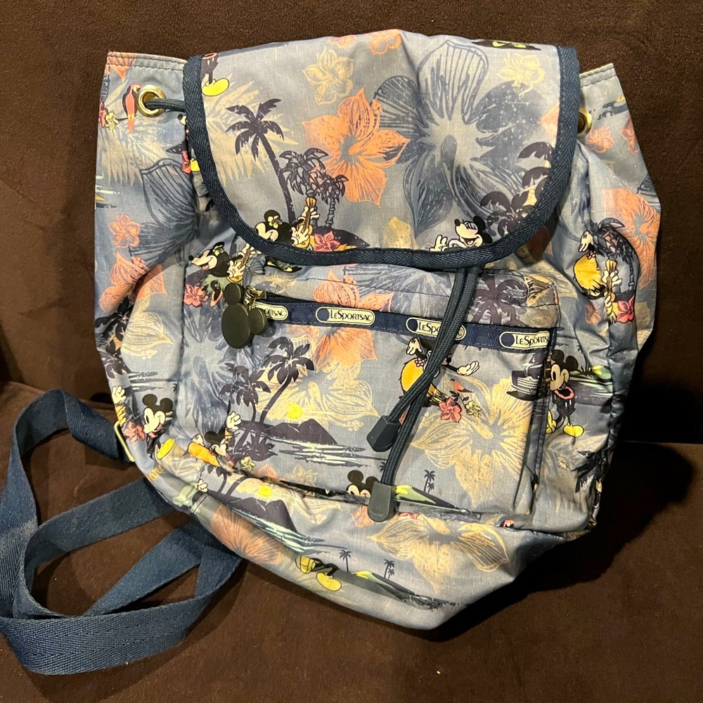 LeSportSac Hawaiian Mickey and Minnie classic small Edie backpack